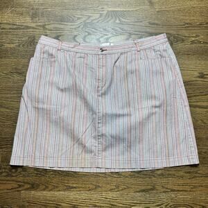 Christopher Banks Skirt Women 24W Multicolor
 Striped Stretch Cotton Pockets